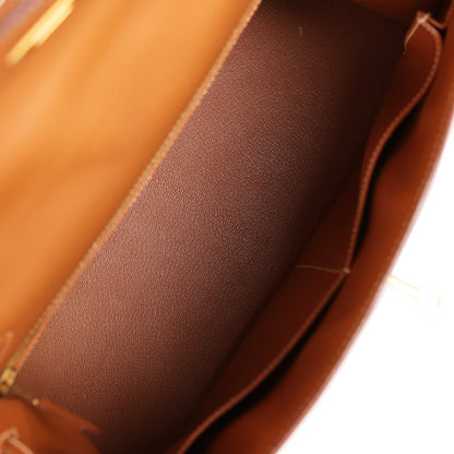 Hermes Kelly 32 Sellier Gold Courcheval Gold Hardware