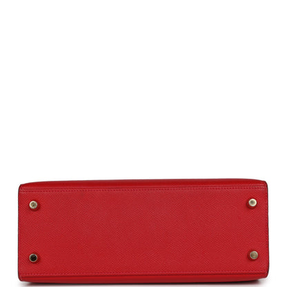 Hermes Kelly 25 Sellier Rouge Casaque Epsom Gold Hardware