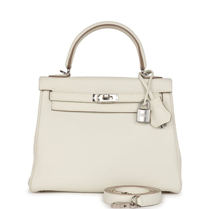 Hermes Kelly 25 Retourne Mushroom Togo Palladium Hardware