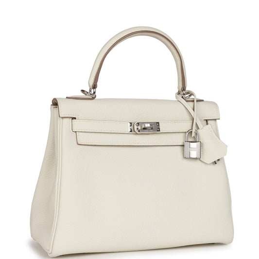 Hermes Kelly 25 Retourne Mushroom Togo Palladium Hardware