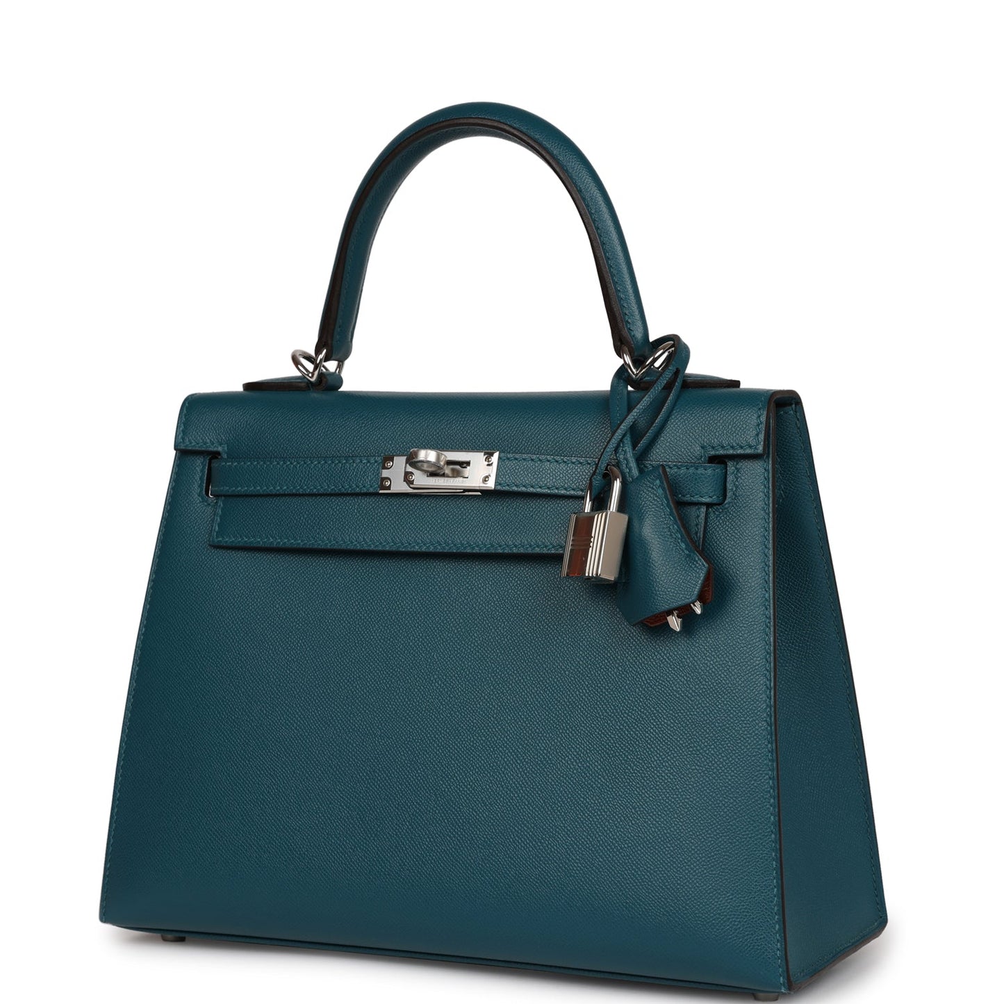 Hermes Kelly 25 Sellier Vert Bosphore Verso Madame Palladium Hardware