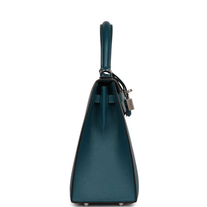 Hermes Kelly 25 Sellier Vert Bosphore Verso Madame Palladium Hardware