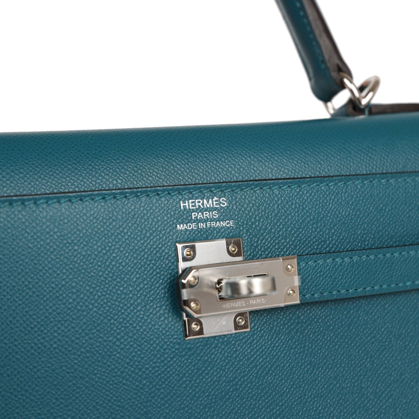 Hermes Kelly 25 Sellier Vert Bosphore Verso Madame Palladium Hardware
