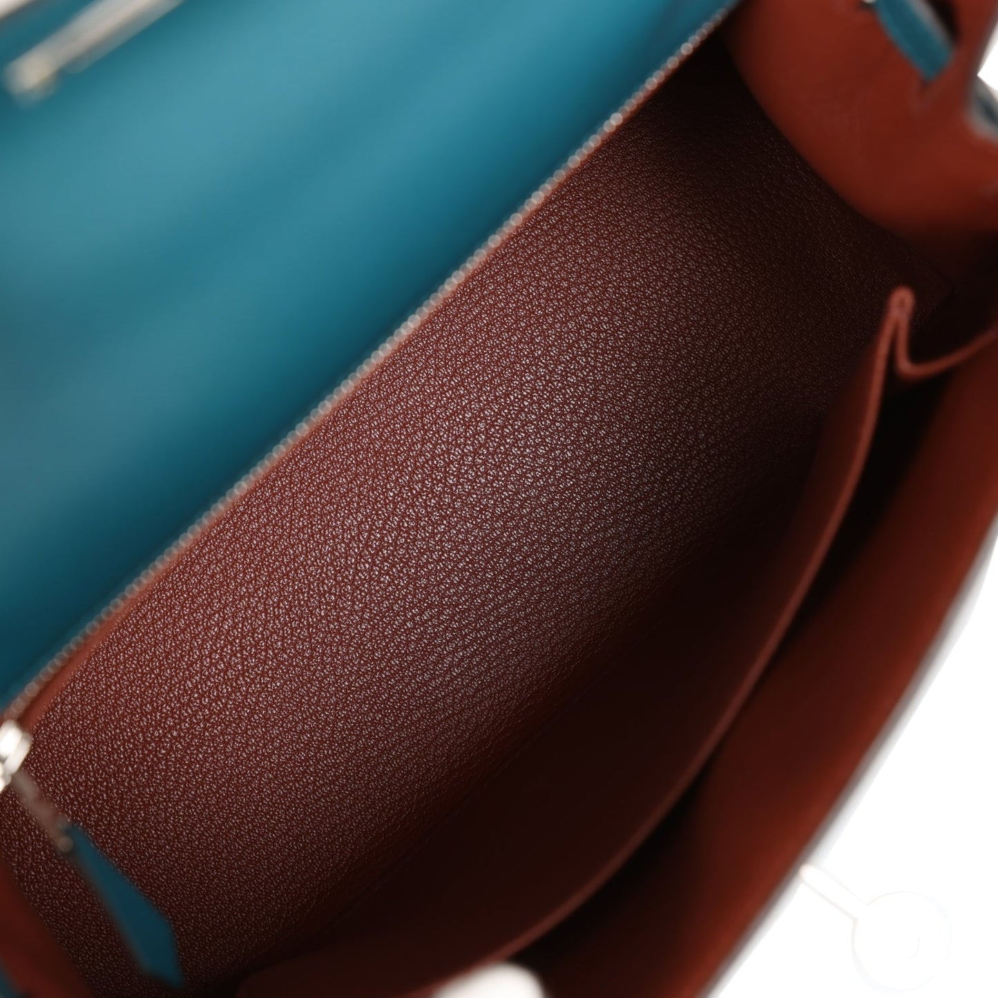 Hermes Kelly 25 Sellier Vert Bosphore Verso Madame Palladium Hardware