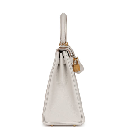 Hermes Kelly 25 Retourne Gris Pale Togo Gold Hardware