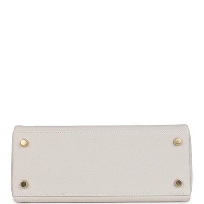 Hermes Kelly 25 Retourne Gris Pale Togo Gold Hardware