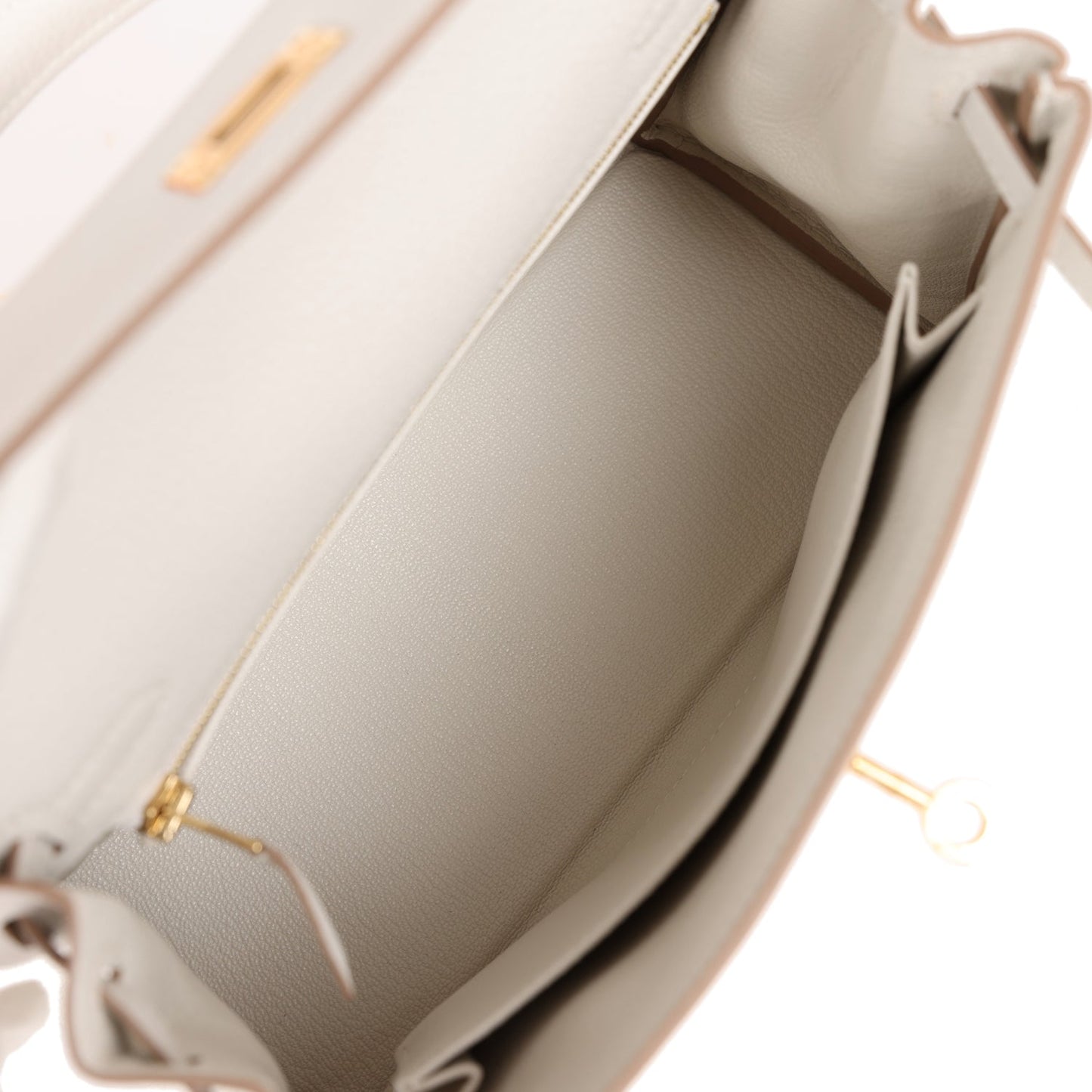 Hermes Kelly 25 Retourne Gris Pale Togo Gold Hardware