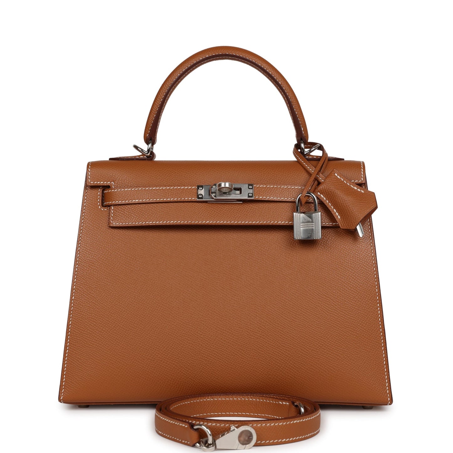 Hermes Kelly 25 Sellier Gold Epsom Palladium Hardware