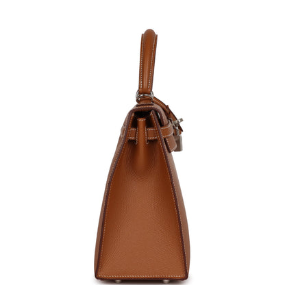 Hermes Kelly 25 Sellier Gold Epsom Palladium Hardware