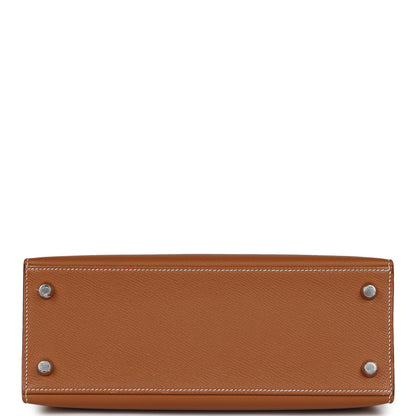 Hermes Kelly 25 Sellier Gold Epsom Palladium Hardware