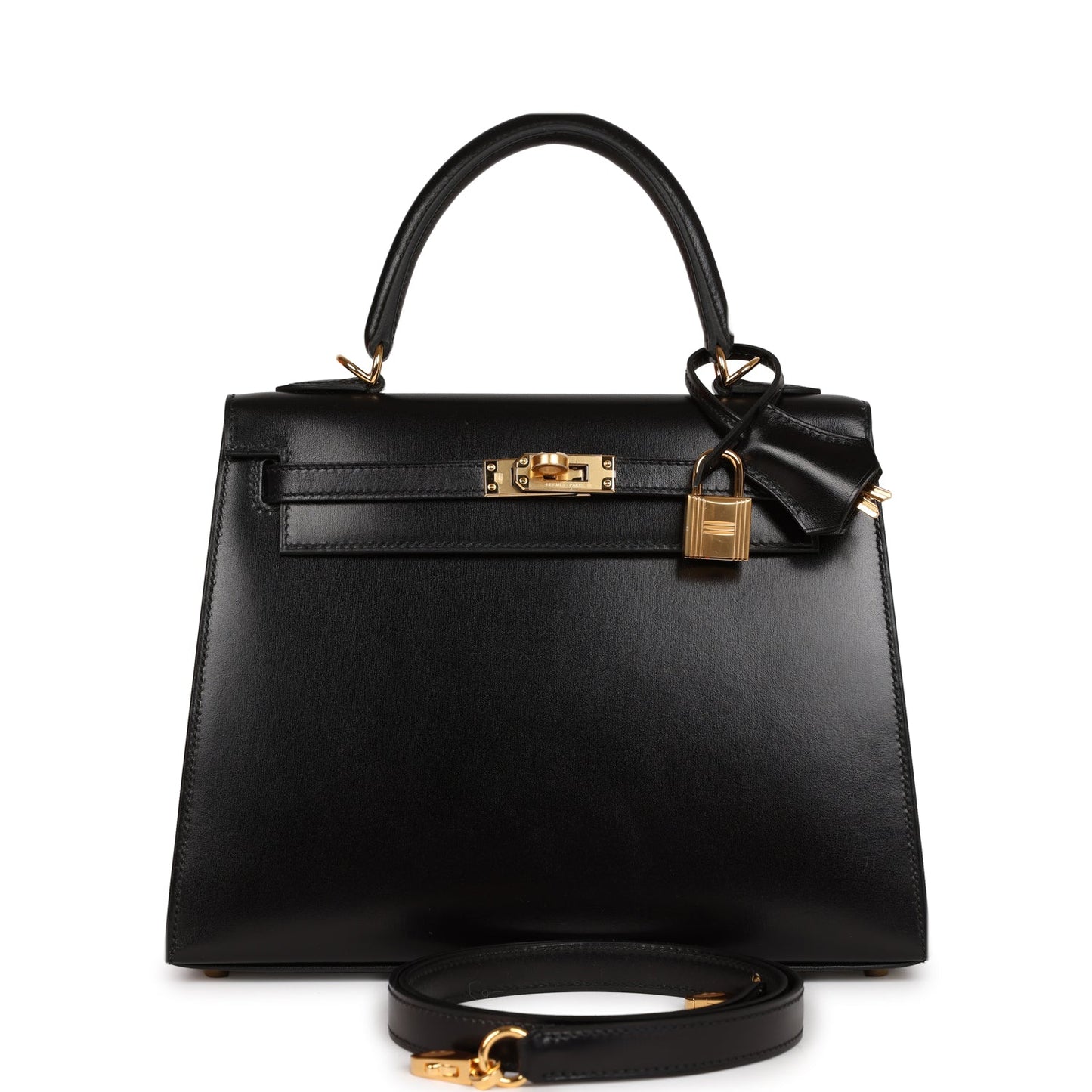 Hermes Kelly 25 Sellier Black Box Gold Hardware