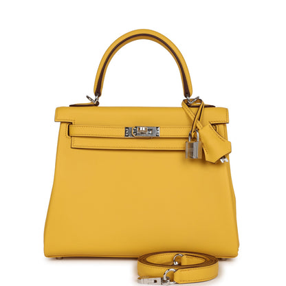 Hermes Kelly 25 Retourne Sun Swift Palladium Hardware