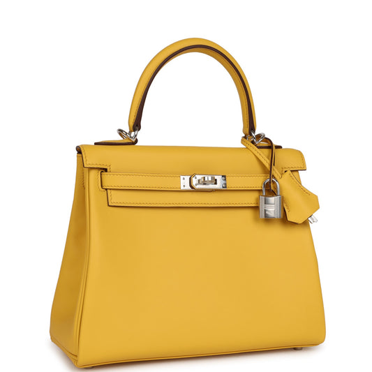Hermes Kelly 25 Retourne Sun Swift Palladium Hardware