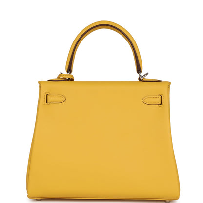 Hermes Kelly 25 Retourne Sun Swift Palladium Hardware