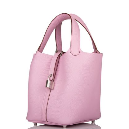Hermes Picotin Lock 18 Mauve Sylvestre Clemence Palladium Hardware