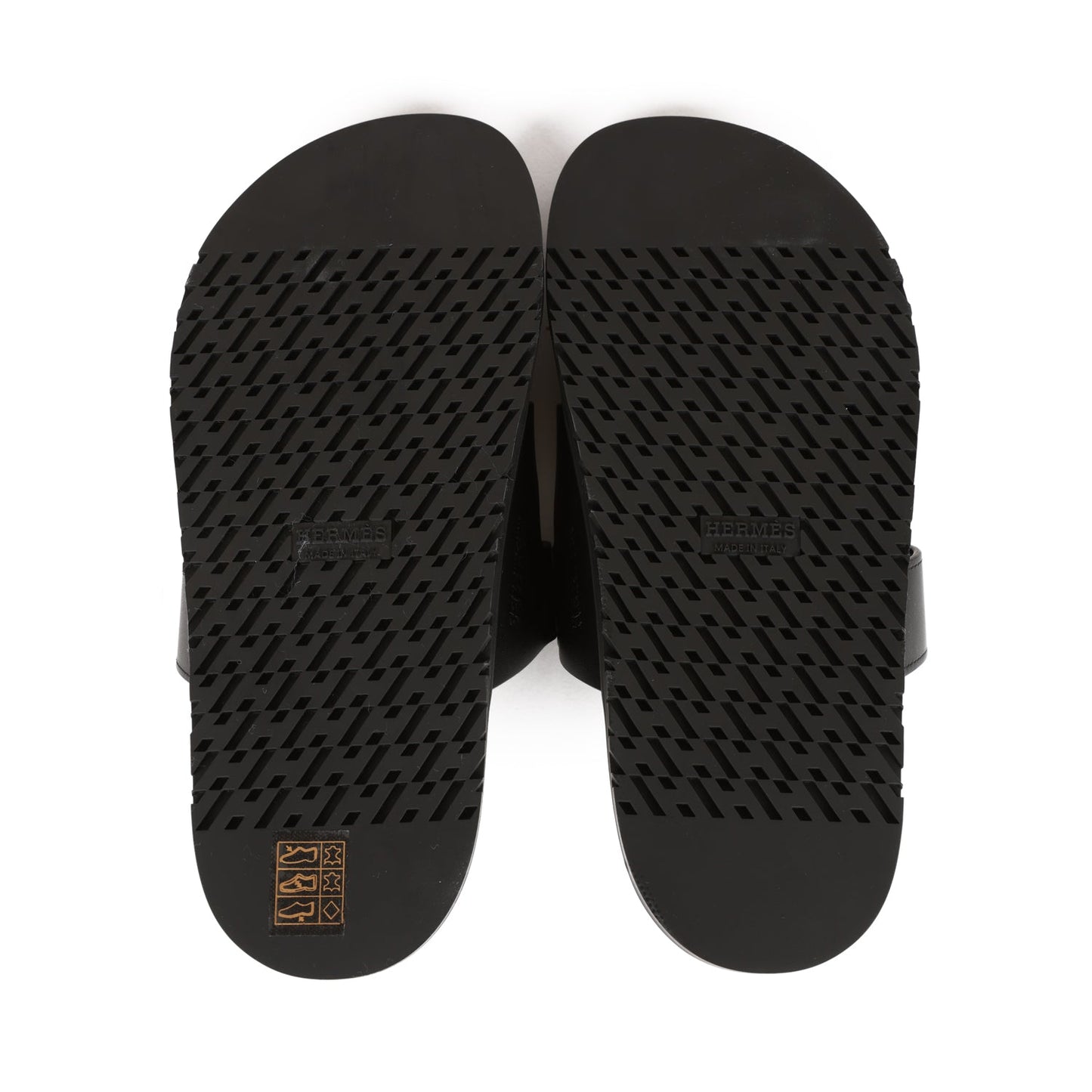 Hermes Chypre Sandals Black Calfskin 37