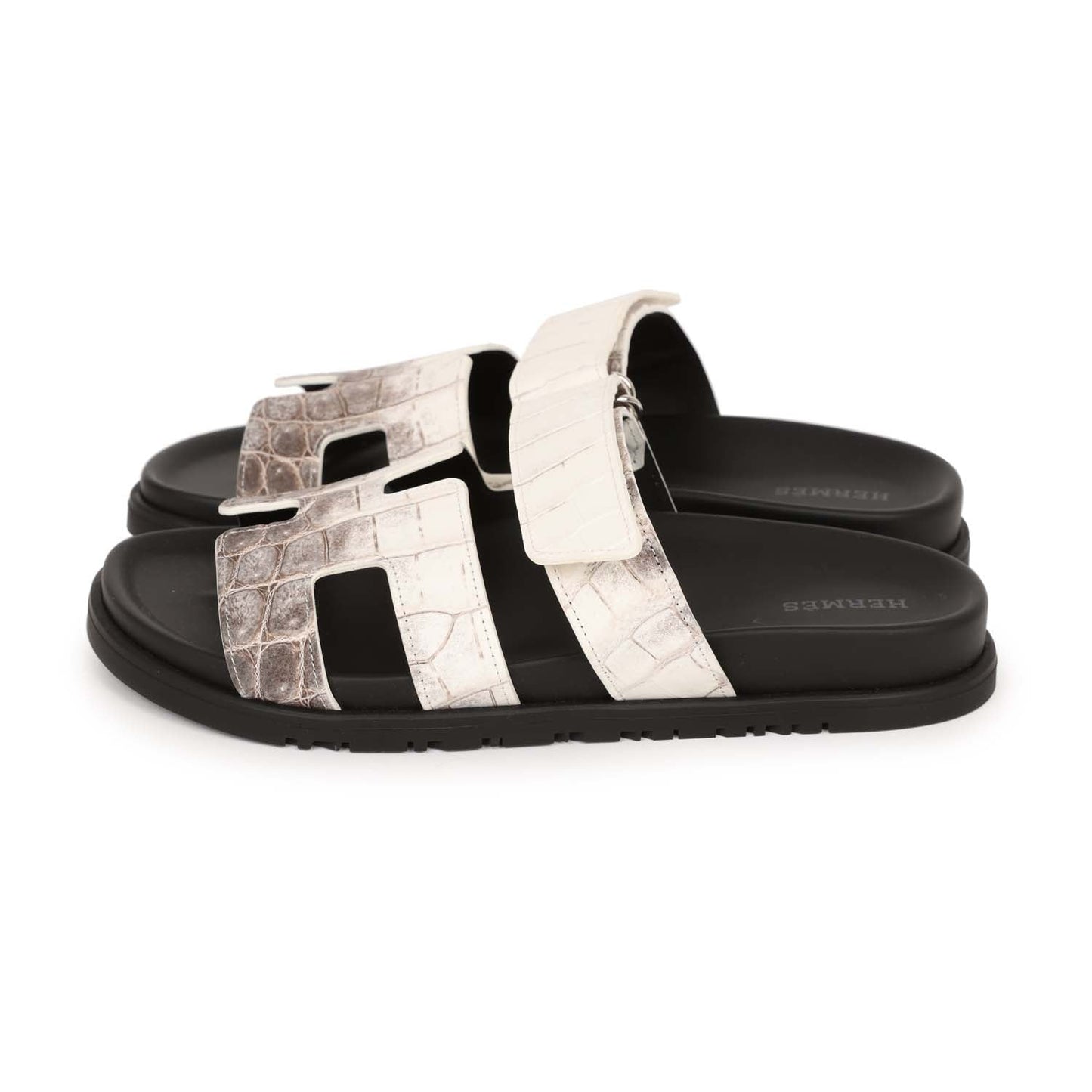 Hermes Chypre Sandals Himalaya Matte Crocodile Palladium Hardware 38