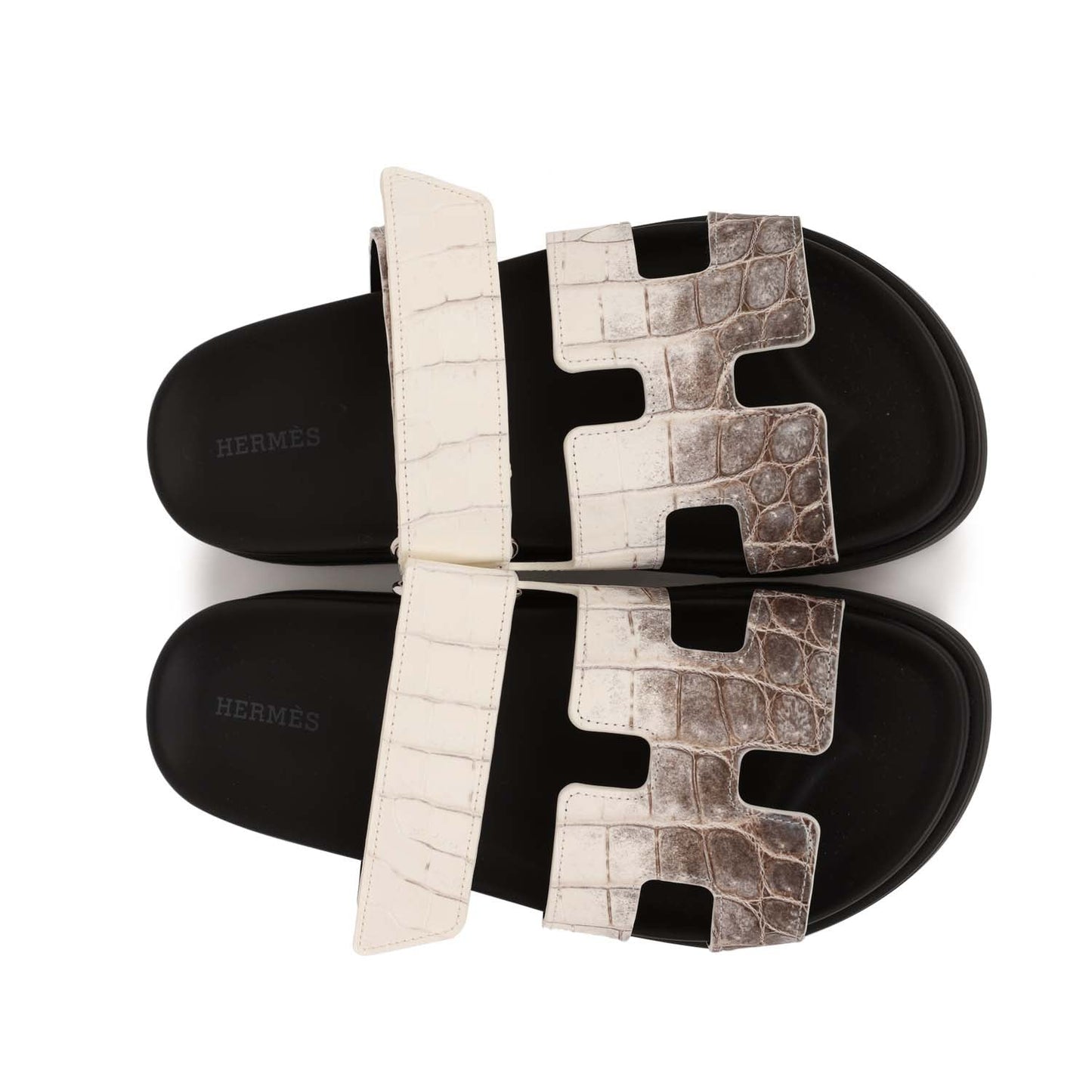 Hermes Chypre Sandals Himalaya Matte Crocodile Palladium Hardware 38
