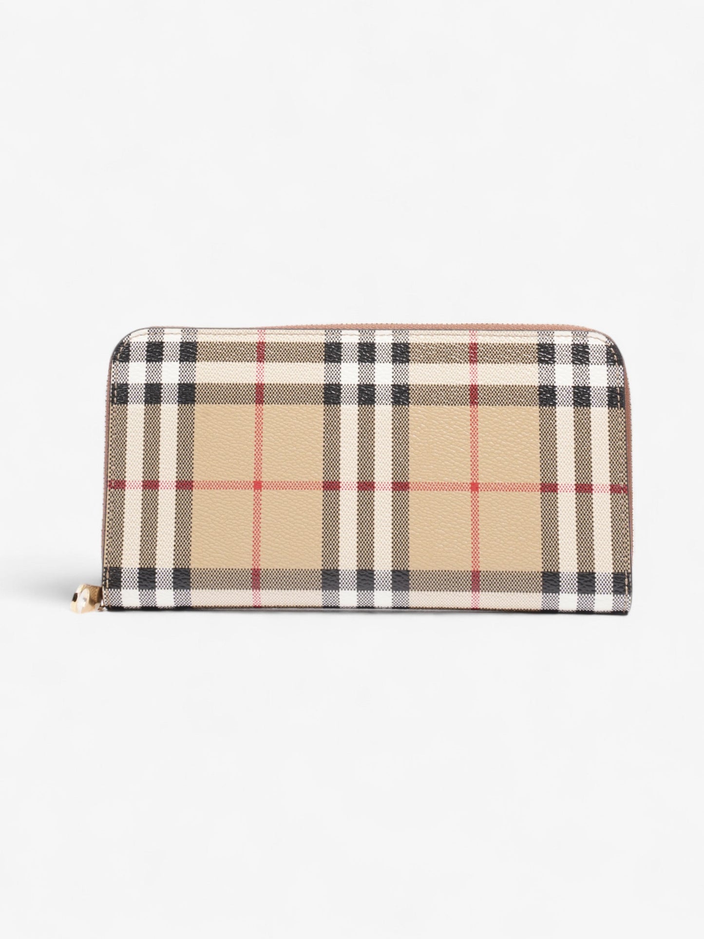 Burberry Zip-Around Wallet Vintage Check Coated Canvas