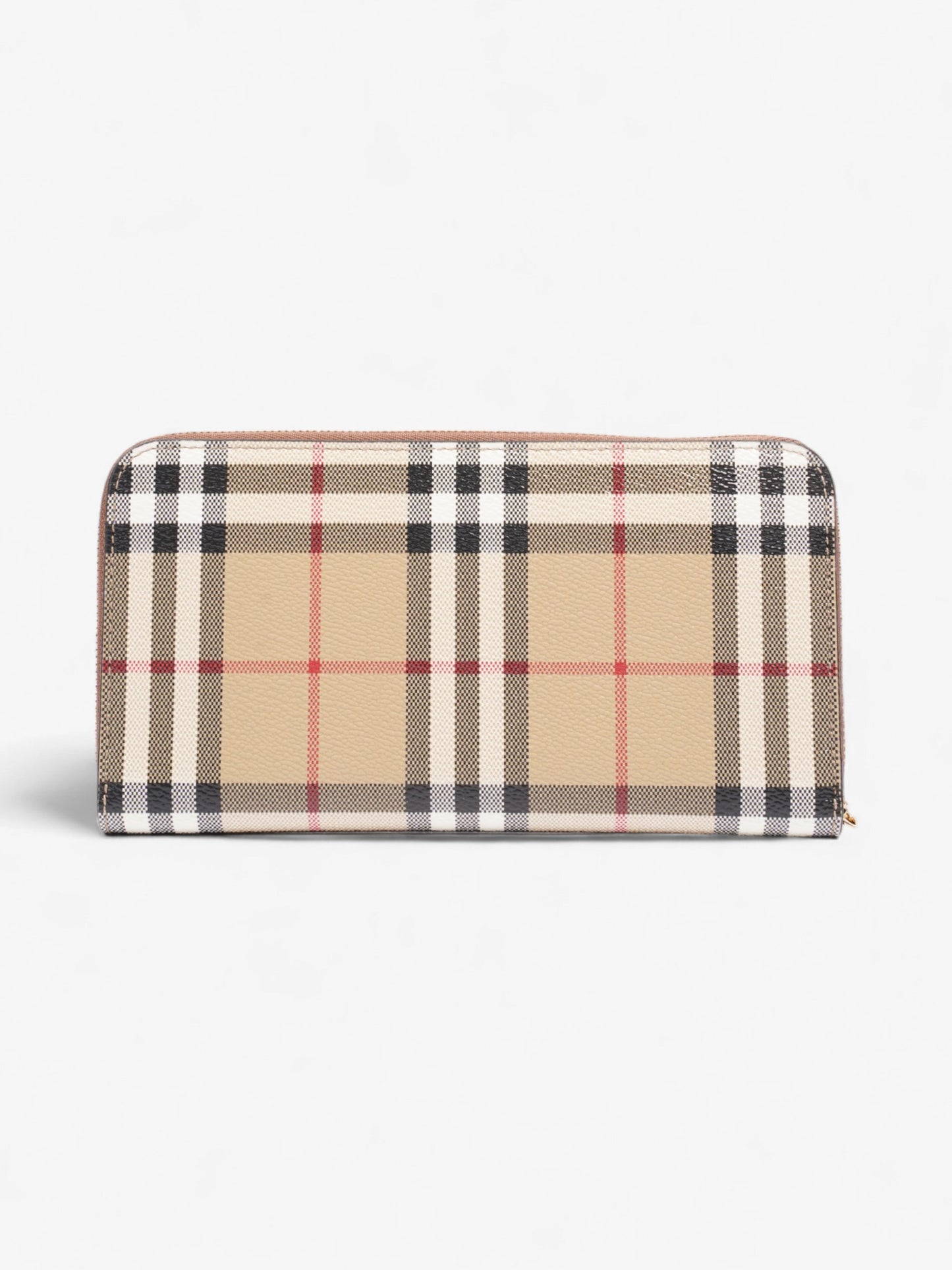 Burberry Zip-Around Wallet Vintage Check Coated Canvas