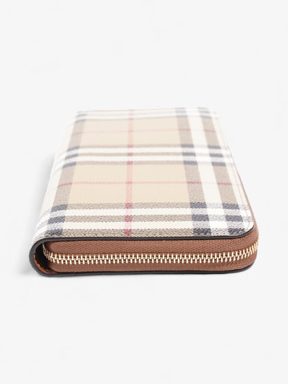 Burberry Zip-Around Wallet Vintage Check Coated Canvas