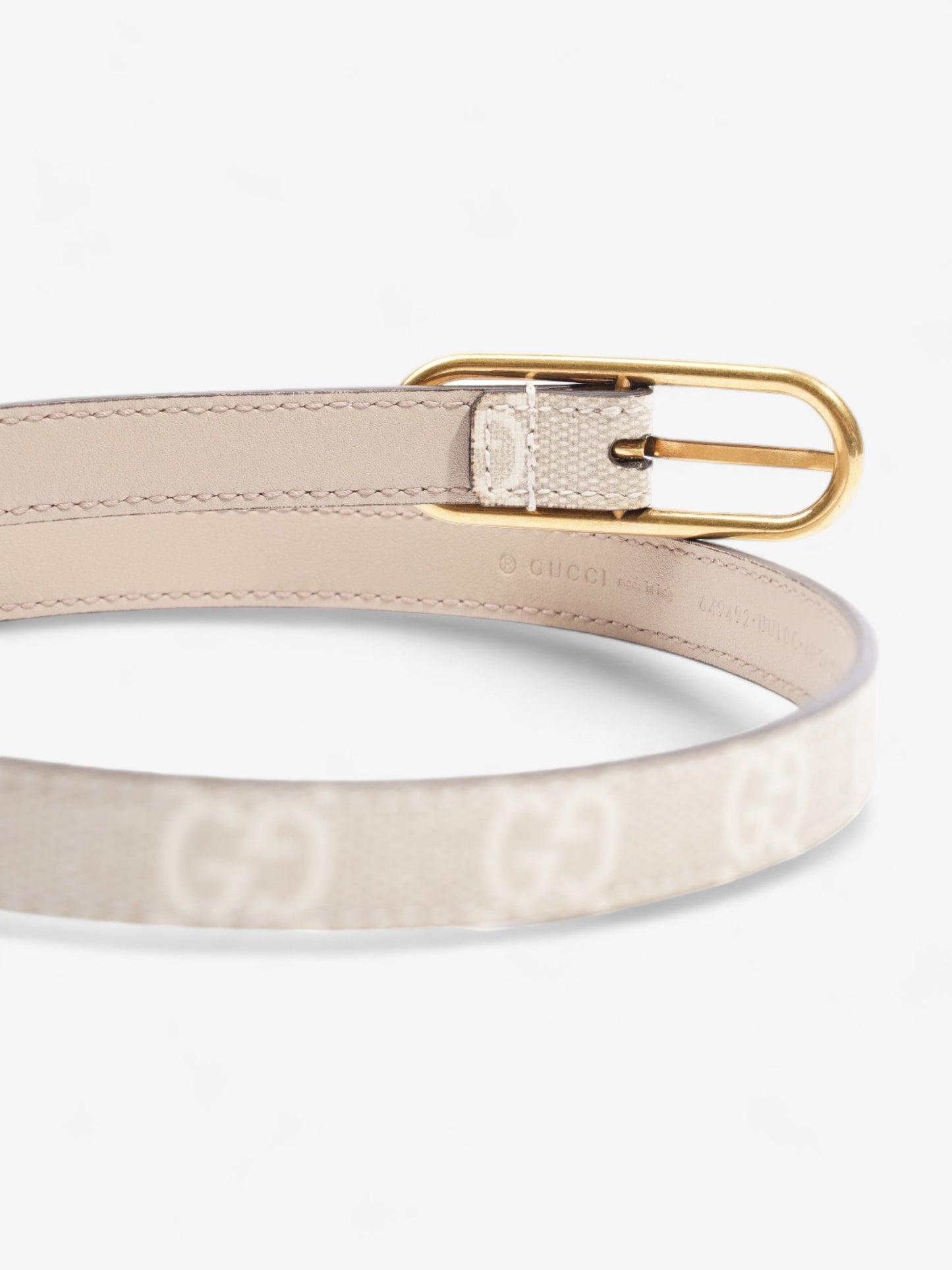 Gucci Jackie 1961 Thin Belt Beige And White GG Supreme Coated Canvas 60cm 24"