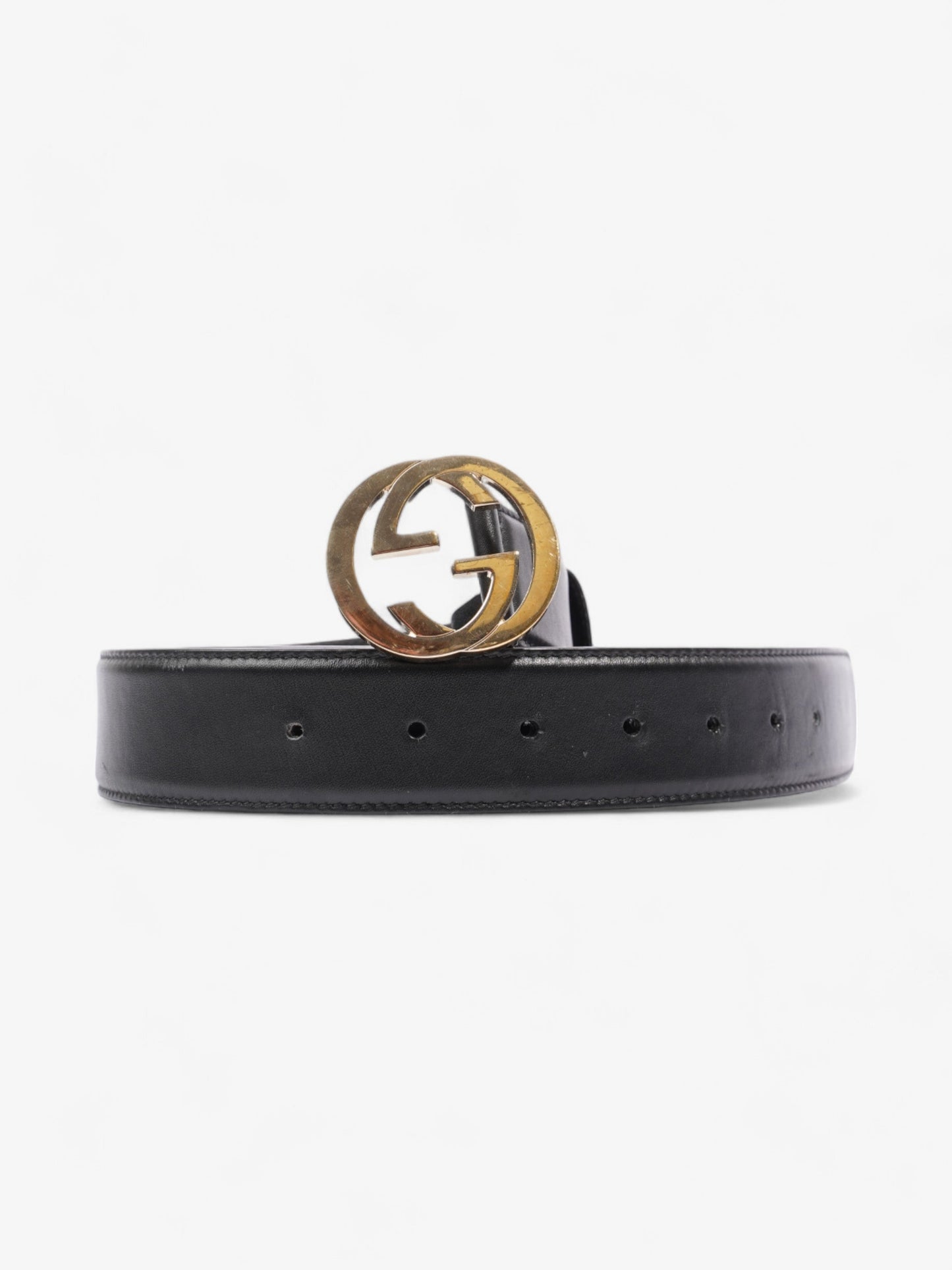 Gucci Interlocking G Belt Black Leather 100cm 40"