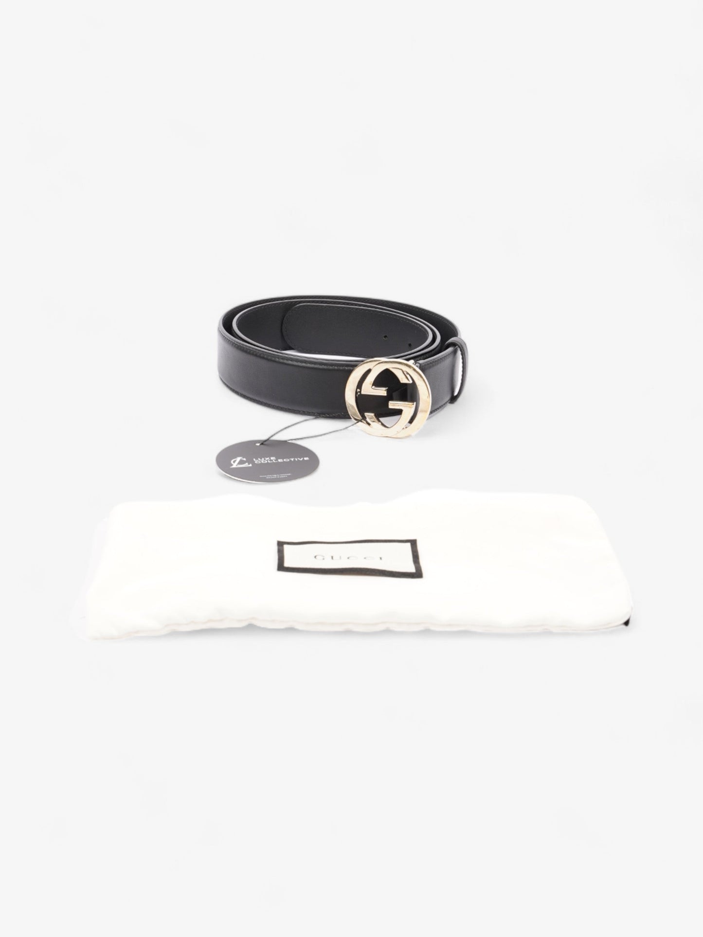 Gucci Interlocking G Belt Black Leather 100cm 40"