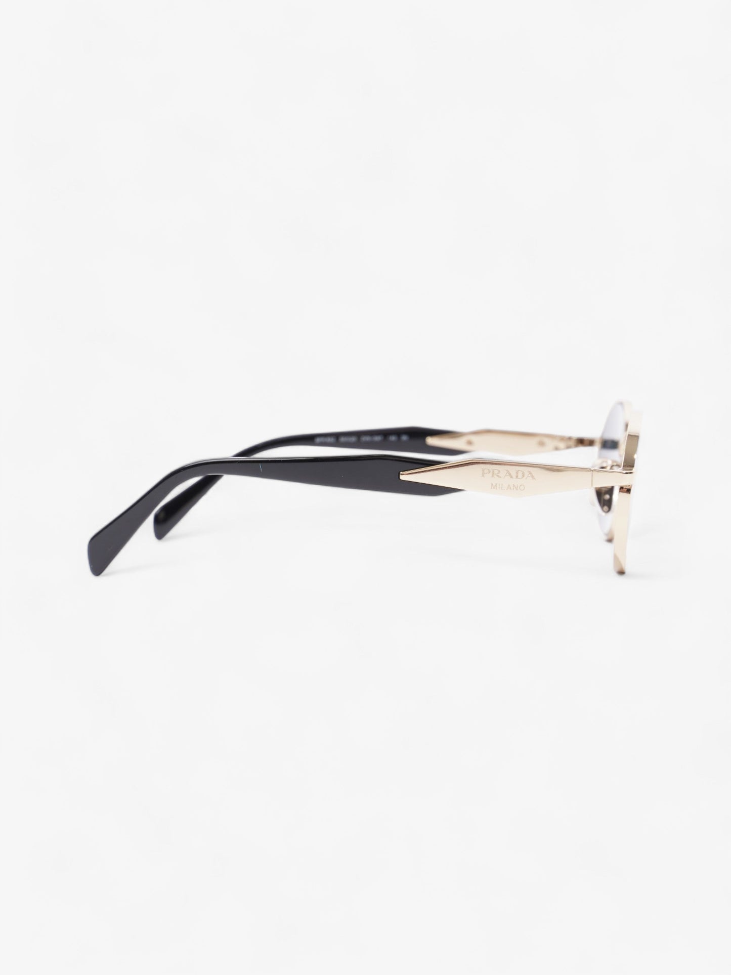 Prada Oval Sunglasses Gold / Black Base Metal 140mm