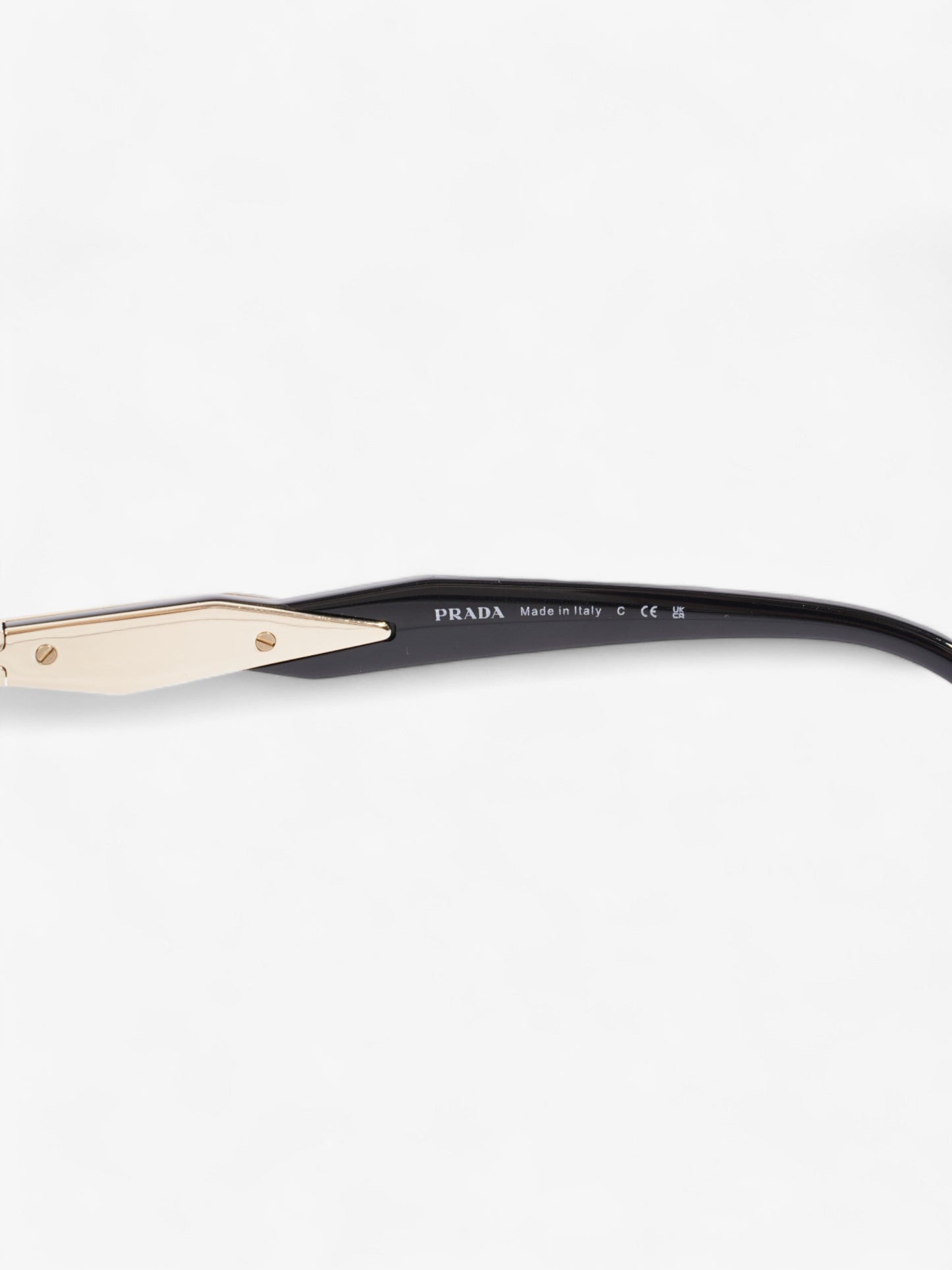 Prada Oval Sunglasses Gold / Black Base Metal 140mm