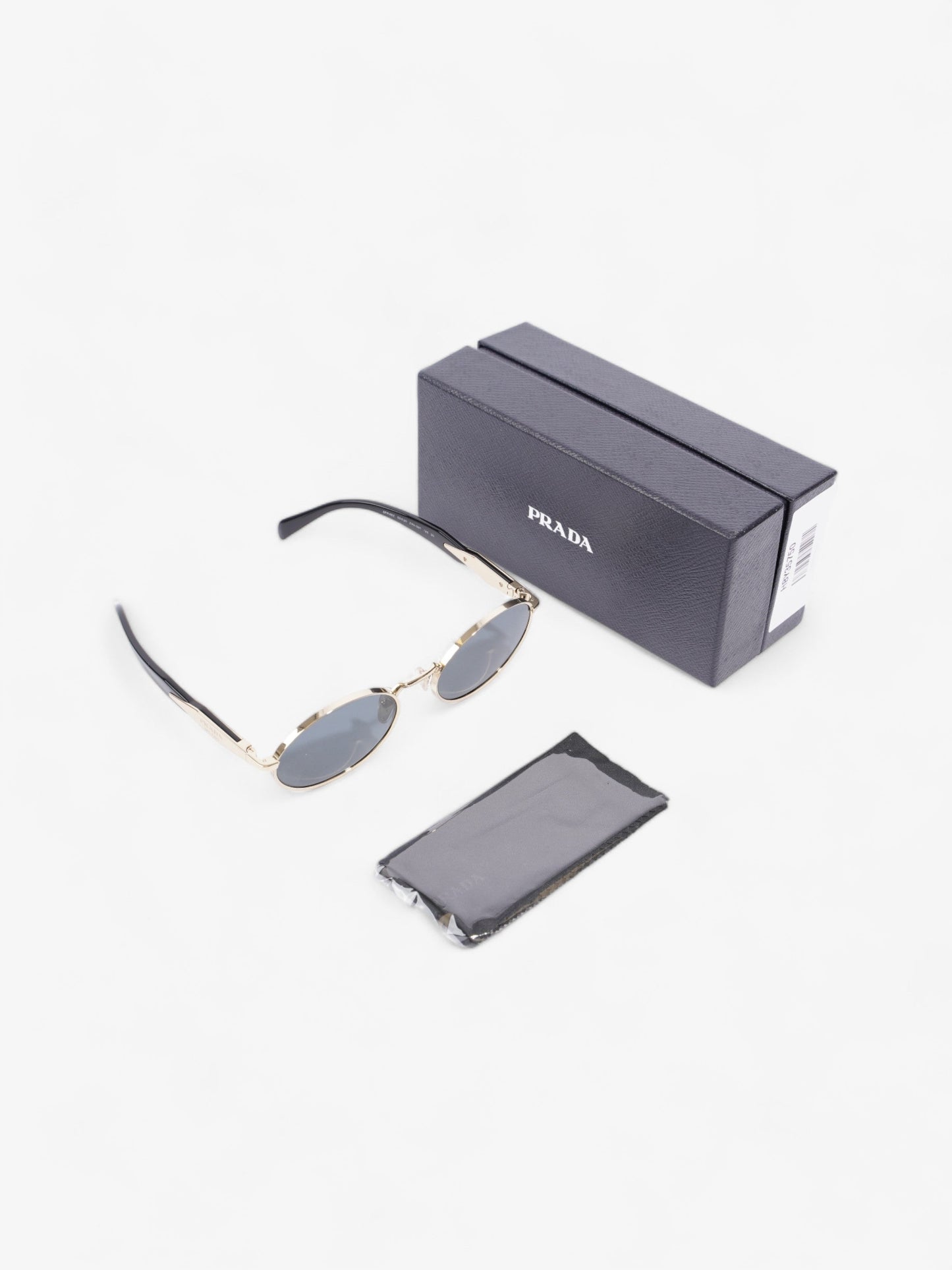 Prada Oval Sunglasses Gold / Black Base Metal 140mm