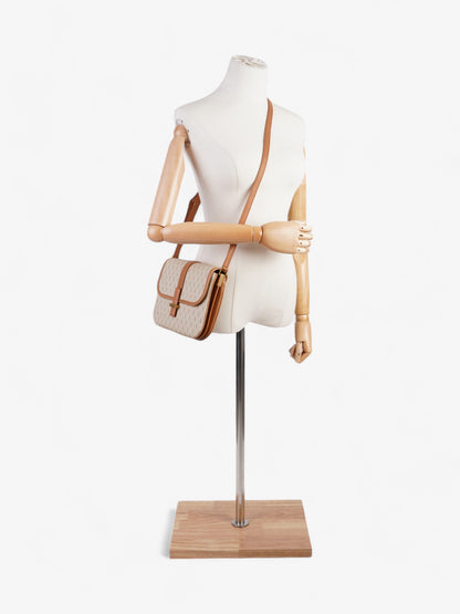 Saint Laurent Monogram Satchel Bag Beige / Brown Canvas