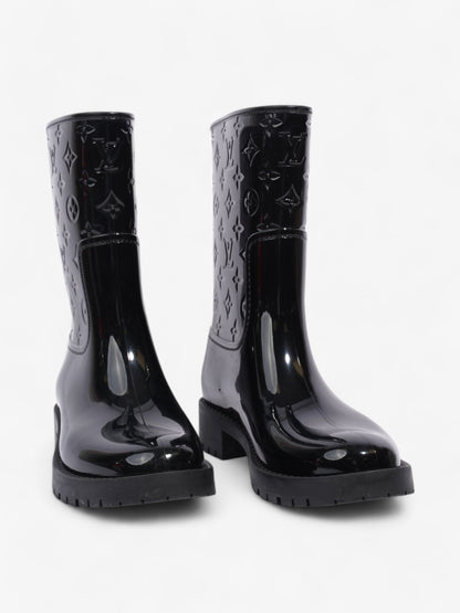 Louis Vuitton Drops Flat Half Boots Black Rubber EU 38 UK 5