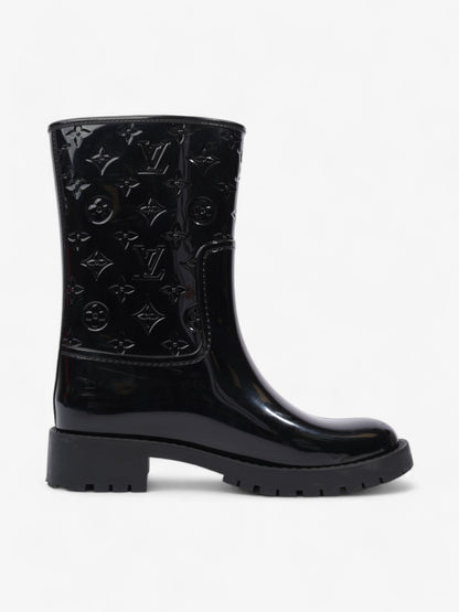 Louis Vuitton Drops Flat Half Boots Black Rubber EU 38 UK 5