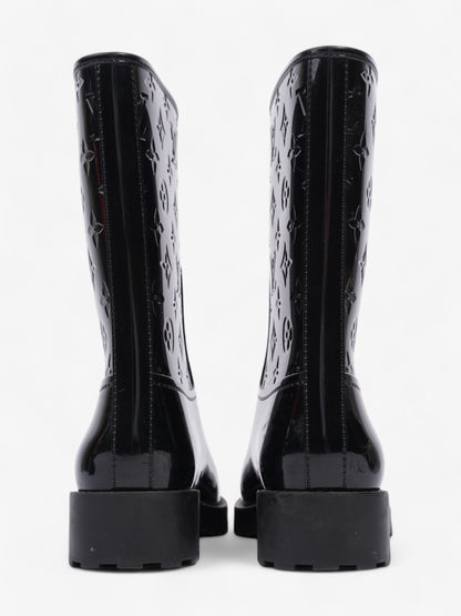 Louis Vuitton Drops Flat Half Boots Black Rubber EU 38 UK 5