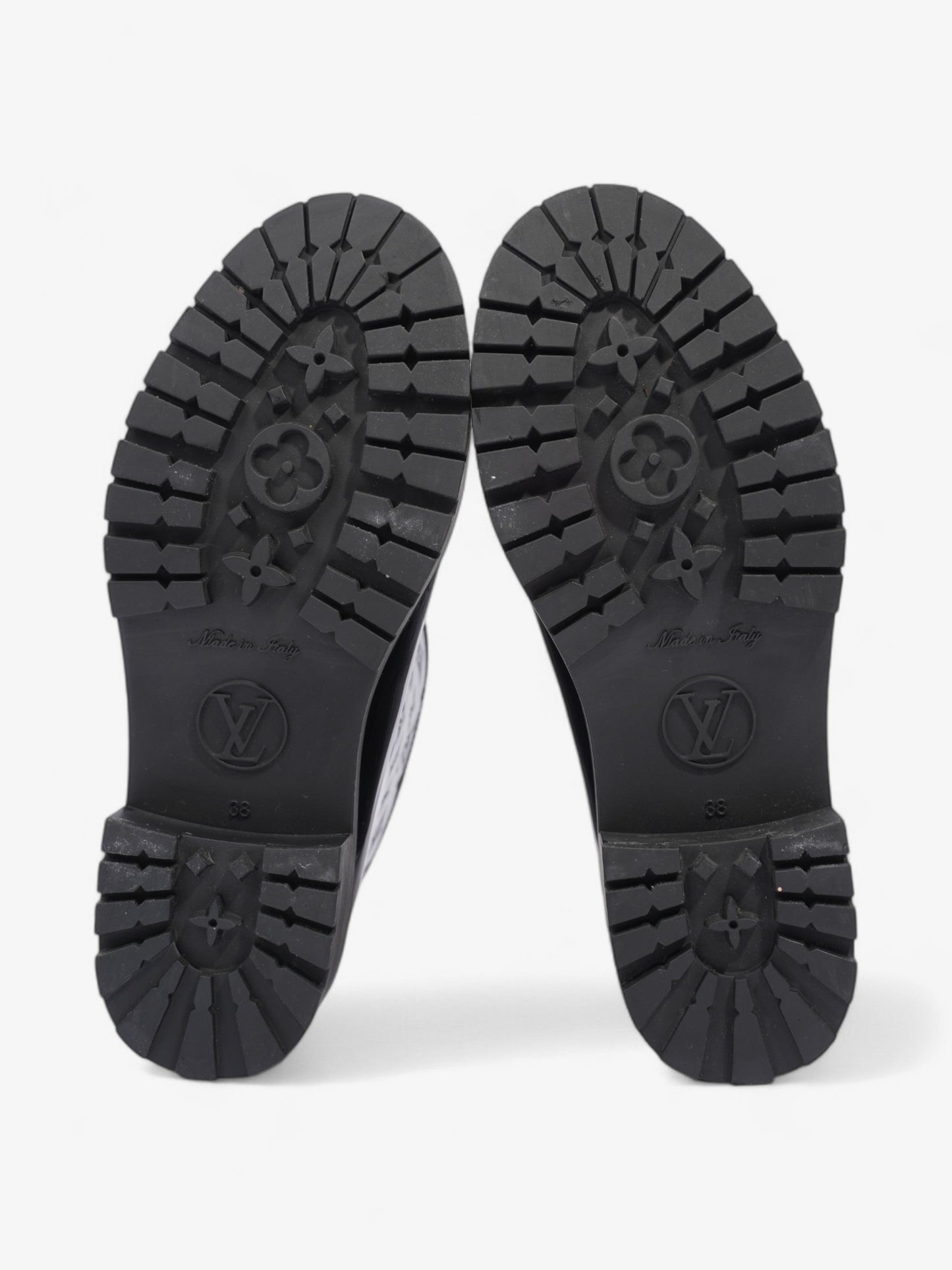 Louis Vuitton Drops Flat Half Boots Black Rubber EU 38 UK 5