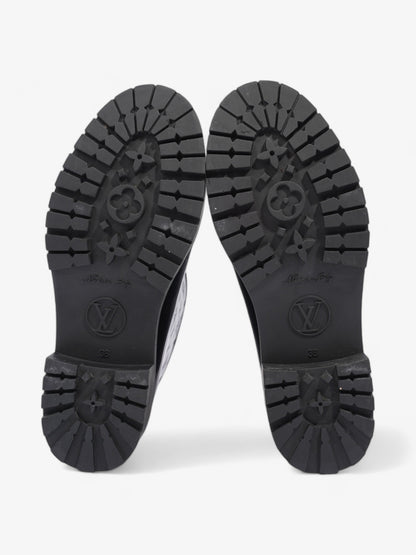 Louis Vuitton Drops Flat Half Boots Black Rubber EU 38 UK 5