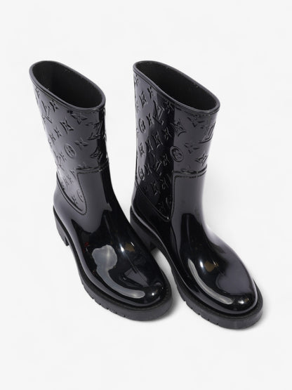 Louis Vuitton Drops Flat Half Boots Black Rubber EU 38 UK 5