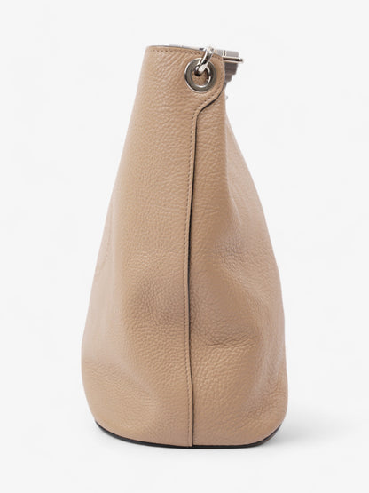 Prada Logo Bucket Bag Neutral Leather Medium