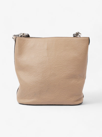 Prada Logo Bucket Bag Neutral Leather Medium