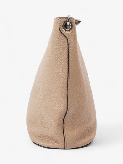 Prada Logo Bucket Bag Neutral Leather Medium