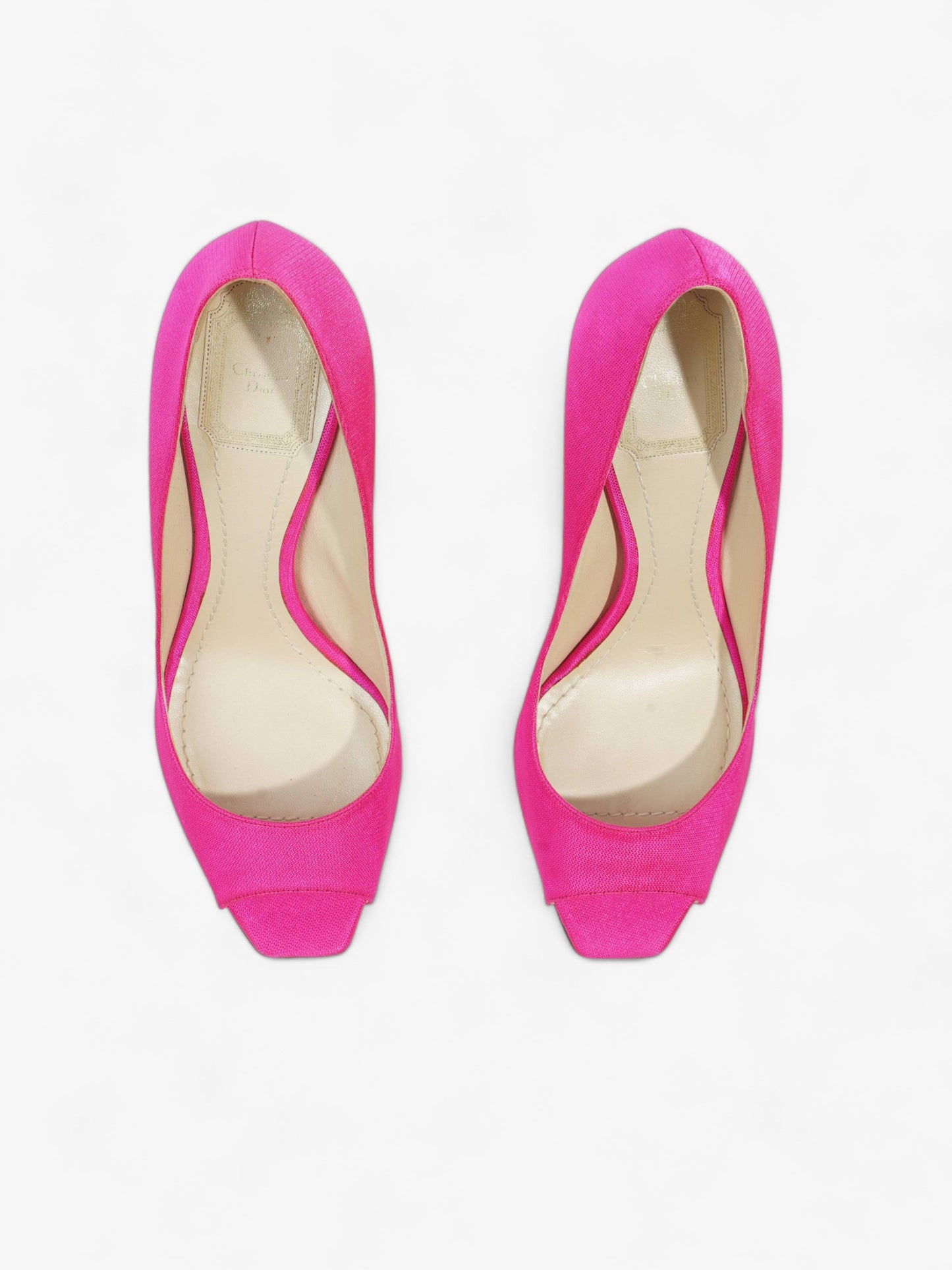 Christian Dior Heels 100 Pink Canvas EU 40 UK 7