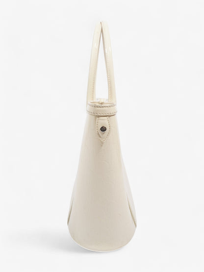 Christian Dior Tote Bag Off White Patent Leather