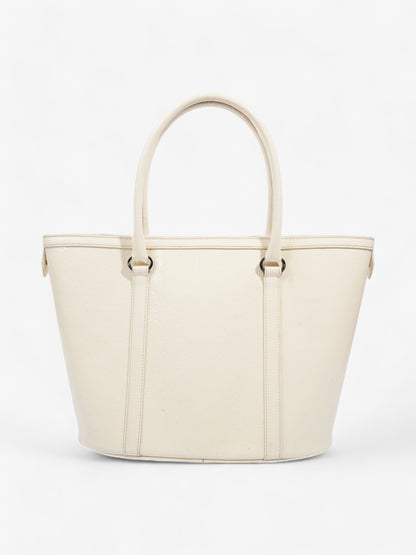 Christian Dior Tote Bag Off White Patent Leather