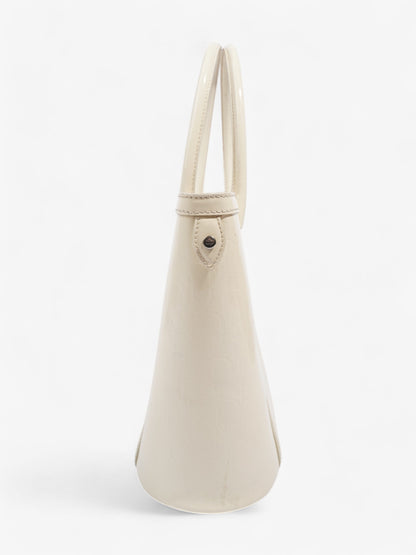 Christian Dior Tote Bag Off White Patent Leather