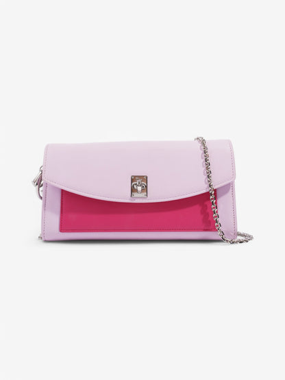 Christian Dior Tricolour Wallet on Chain Pink / Lilac Calfskin Leather