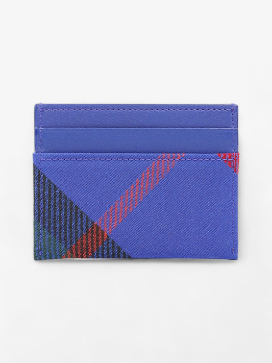 Burberry Card Case Holder Knight Check / Blue Leather