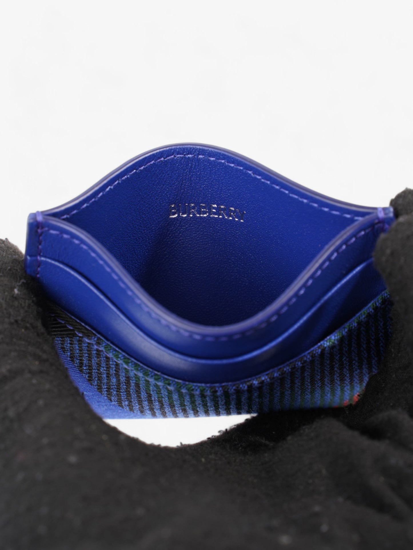Burberry Card Case Holder Knight Check / Blue Leather