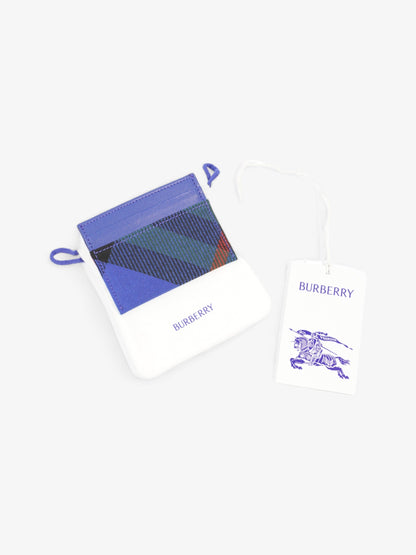Burberry Card Case Holder Knight Check / Blue Leather