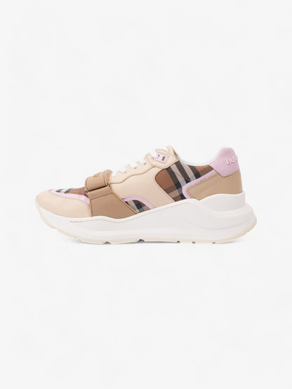 Burberry Ramsey Sneakers Beige  / Pink / Brown Canvas EU 40 UK 7